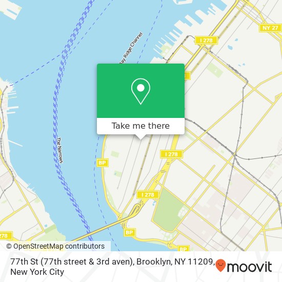 Mapa de 77th St (77th street & 3rd aven), Brooklyn, NY 11209