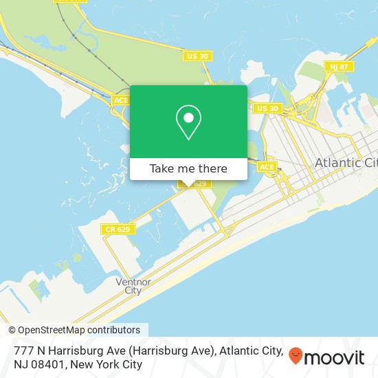 Mapa de 777 N Harrisburg Ave (Harrisburg Ave), Atlantic City, NJ 08401