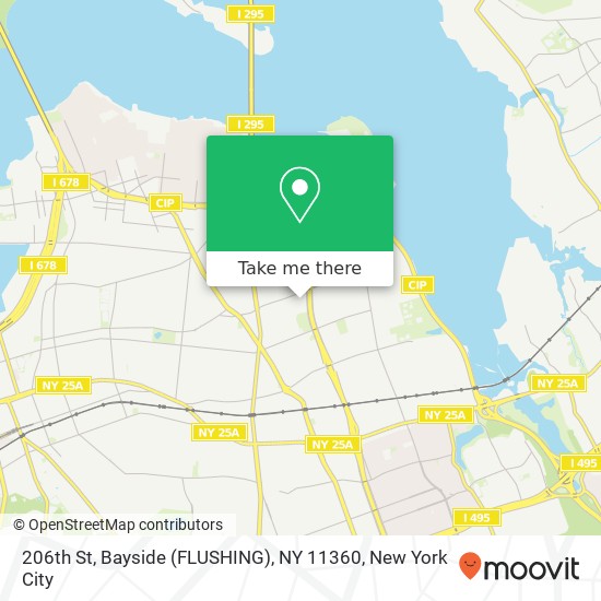 Mapa de 206th St, Bayside (FLUSHING), NY 11360