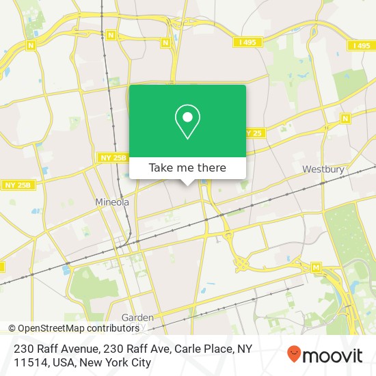 Mapa de 230 Raff Avenue, 230 Raff Ave, Carle Place, NY 11514, USA