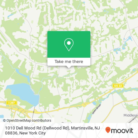 Mapa de 1010 Dell Wood Rd (Dellwood Rd), Martinsville, NJ 08836