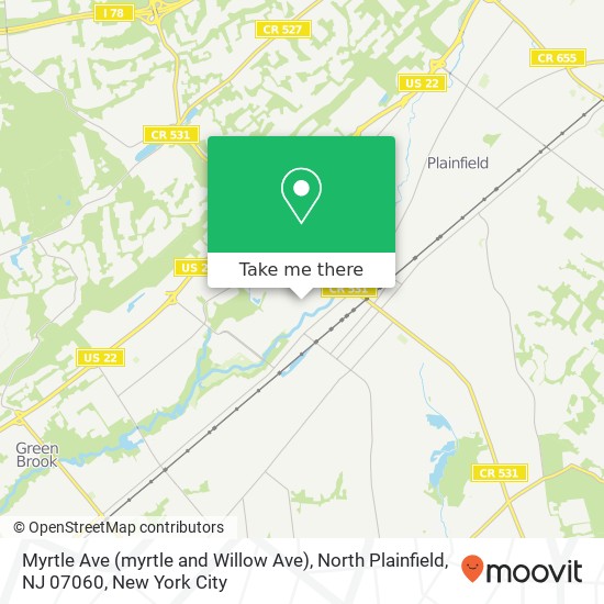 Myrtle Ave (myrtle and Willow Ave), North Plainfield, NJ 07060 map