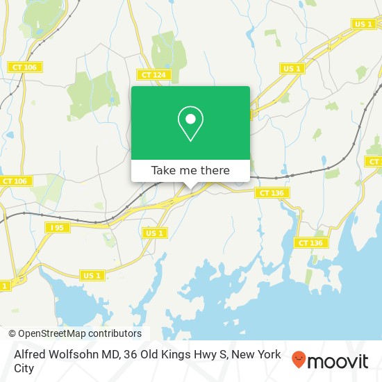 Mapa de Alfred Wolfsohn MD, 36 Old Kings Hwy S