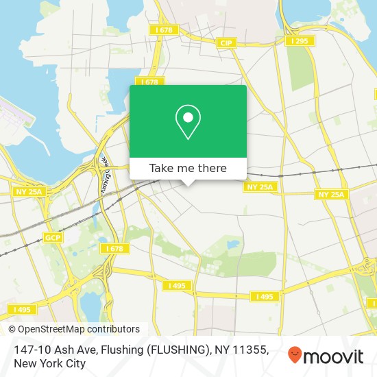 Mapa de 147-10 Ash Ave, Flushing (FLUSHING), NY 11355