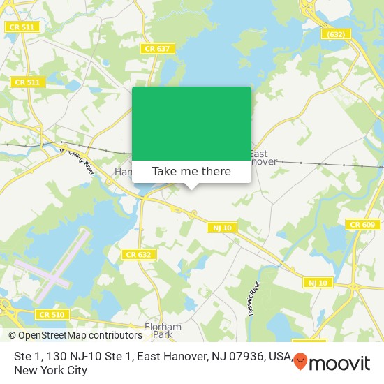 Ste 1, 130 NJ-10 Ste 1, East Hanover, NJ 07936, USA map