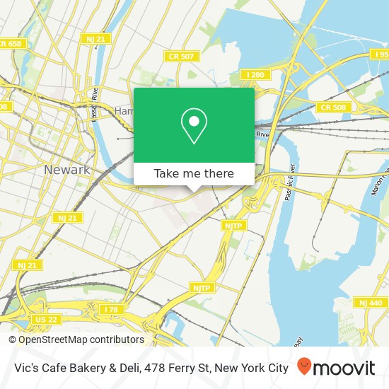 Mapa de Vic's Cafe Bakery & Deli, 478 Ferry St