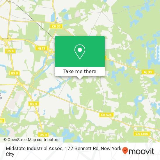 Midstate Industrial Assoc, 172 Bennett Rd map