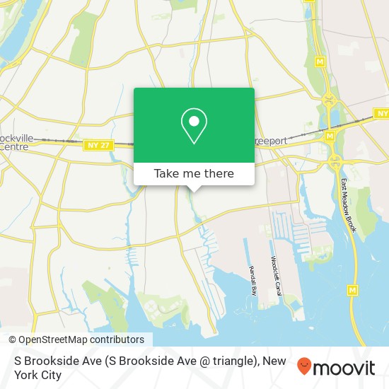 Mapa de S Brookside Ave (S Brookside Ave @ triangle), Freeport, NY 11520