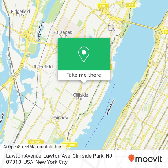 Mapa de Lawton Avenue, Lawton Ave, Cliffside Park, NJ 07010, USA