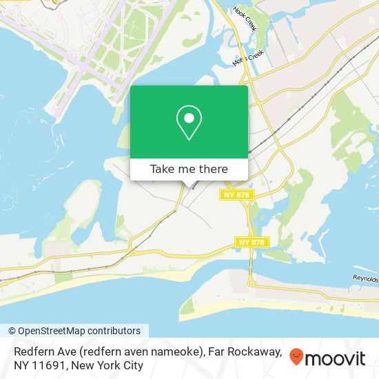Mapa de Redfern Ave (redfern aven nameoke), Far Rockaway, NY 11691