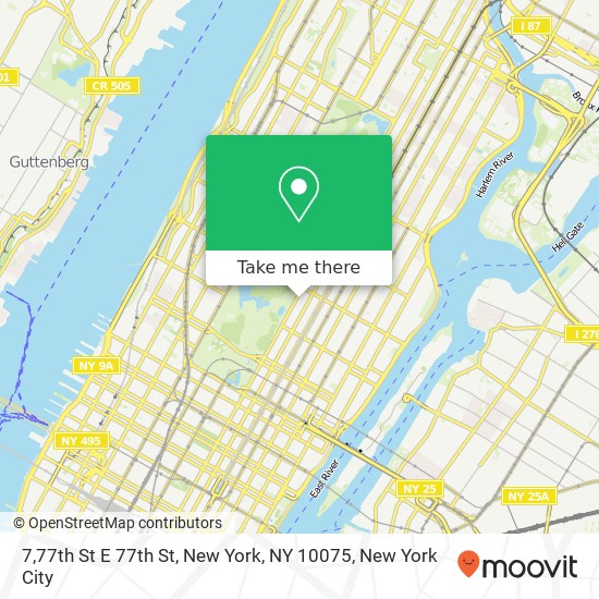 Mapa de 7,77th St E 77th St, New York, NY 10075