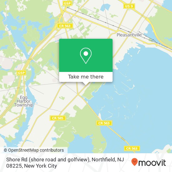 Mapa de Shore Rd (shore road and golfview), Northfield, NJ 08225