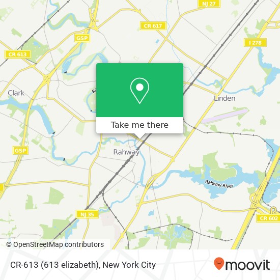 Mapa de CR-613 (613 elizabeth), Rahway, NJ 07065