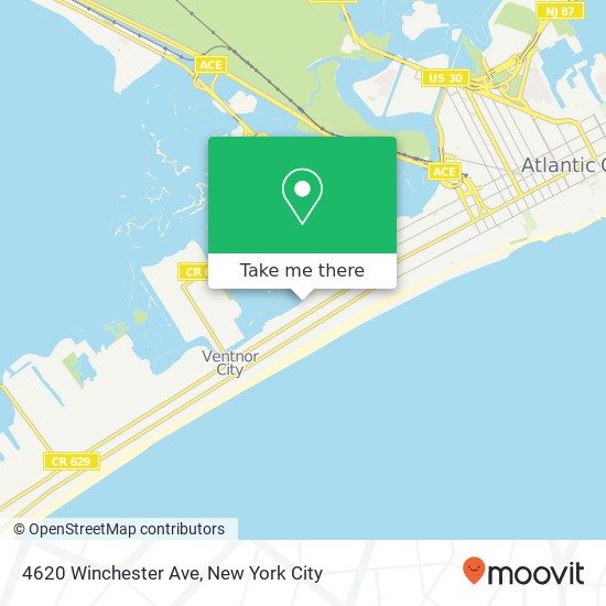 Mapa de 4620 Winchester Ave, Atlantic City, NJ 08401