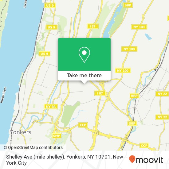 Mapa de Shelley Ave (mile shelley), Yonkers, NY 10701