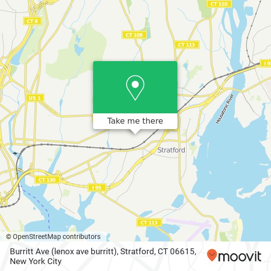 Mapa de Burritt Ave (lenox ave burritt), Stratford, CT 06615
