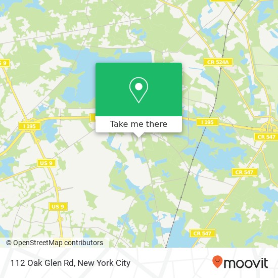 Mapa de 112 Oak Glen Rd, Howell, NJ 07731
