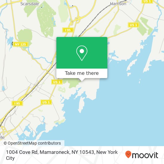 Mapa de 1004 Cove Rd, Mamaroneck, NY 10543