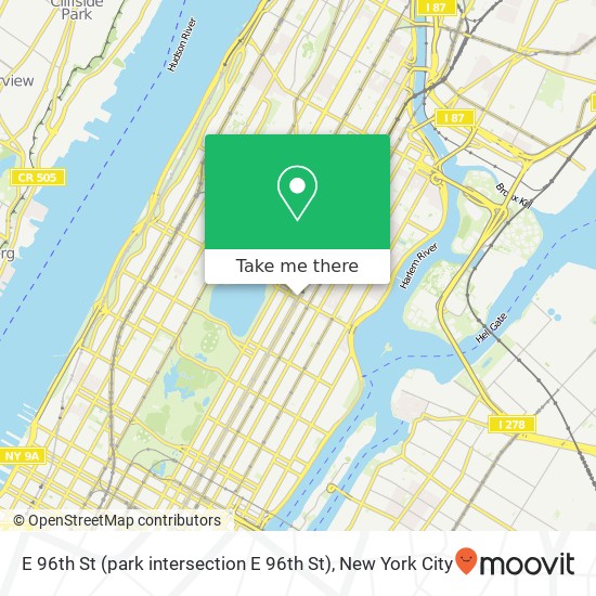 Mapa de E 96th St (park intersection E 96th St), New York, NY 10128