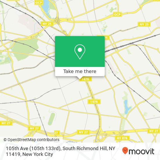 Mapa de 105th Ave (105th 133rd), South Richmond Hill, NY 11419