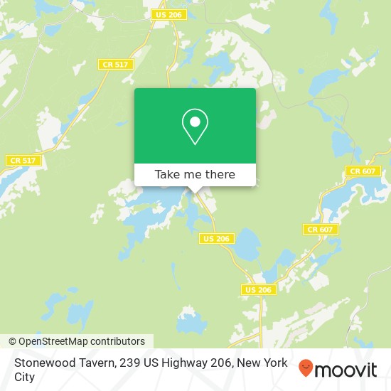 Mapa de Stonewood Tavern, 239 US Highway 206