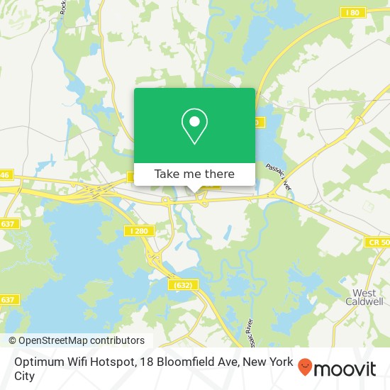 Mapa de Optimum Wifi Hotspot, 18 Bloomfield Ave