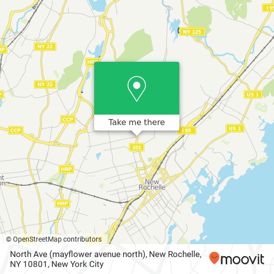 Mapa de North Ave (mayflower avenue north), New Rochelle, NY 10801