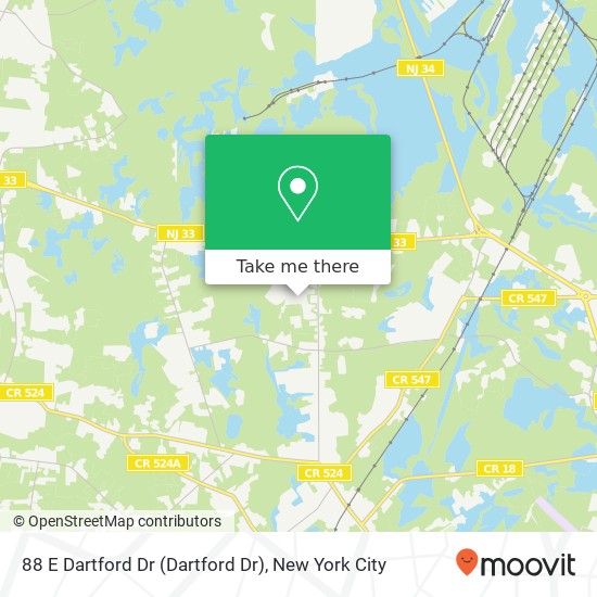 Mapa de 88 E Dartford Dr (Dartford Dr), Farmingdale, NJ 07727