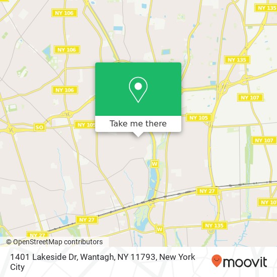 Mapa de 1401 Lakeside Dr, Wantagh, NY 11793