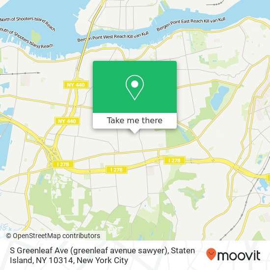 Mapa de S Greenleaf Ave (greenleaf avenue sawyer), Staten Island, NY 10314