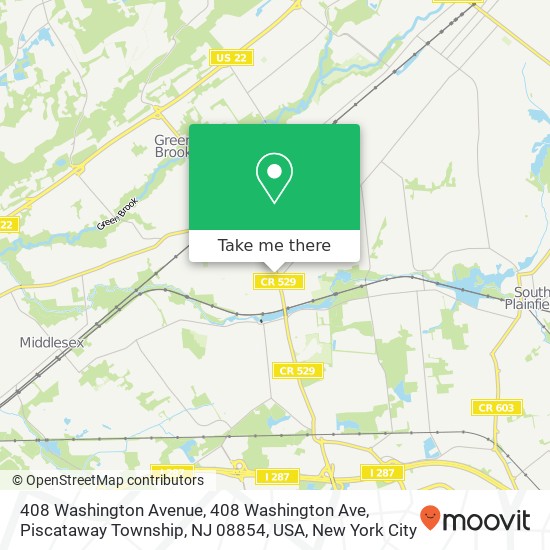 408 Washington Avenue, 408 Washington Ave, Piscataway Township, NJ 08854, USA map