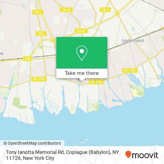 Mapa de Tony Ianotta Memorial Rd, Copiague (Babylon), NY 11726
