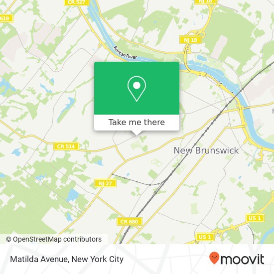 Mapa de Matilda Avenue, Matilda Ave, Somerset, NJ 08873, USA