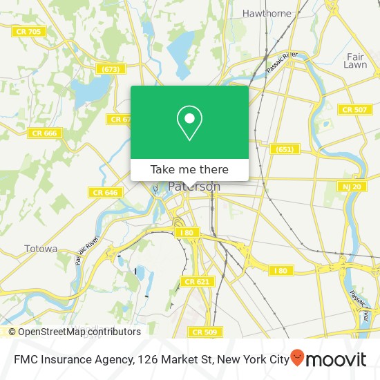 Mapa de FMC Insurance Agency, 126 Market St