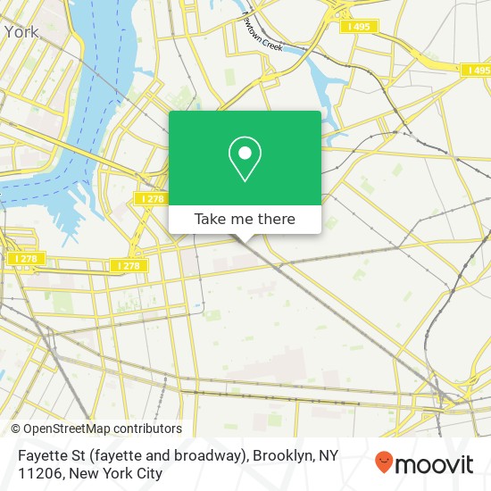 Mapa de Fayette St (fayette and broadway), Brooklyn, NY 11206