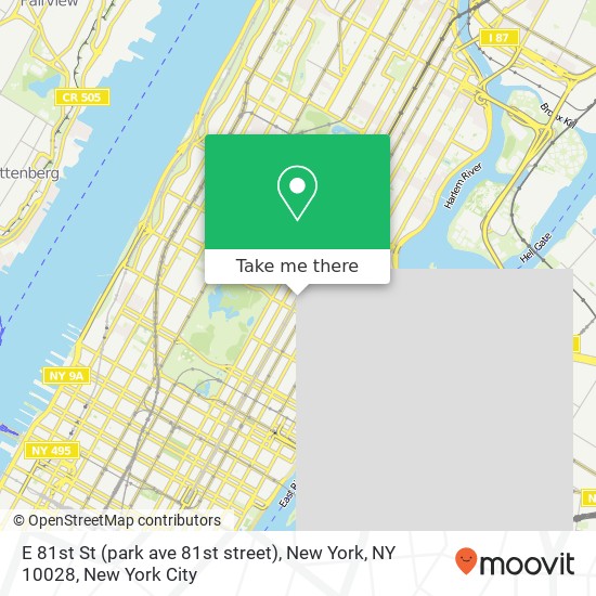 Mapa de E 81st St (park ave 81st street), New York, NY 10028