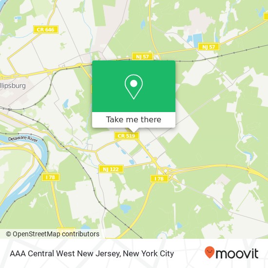 Mapa de AAA Central West New Jersey