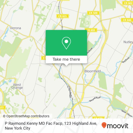 P Raymond Kenny MD Fac Facp, 123 Highland Ave map