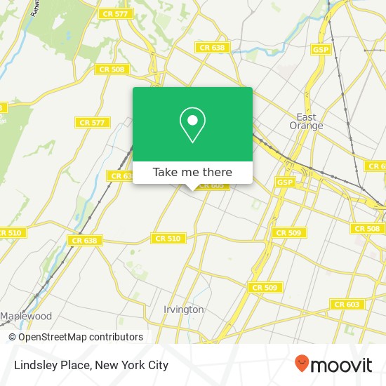 Mapa de Lindsley Place, Lindsley Pl, East Orange, NJ, USA