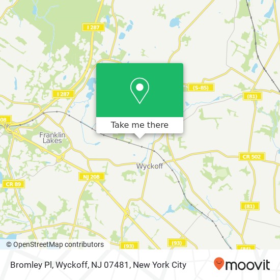 Mapa de Bromley Pl, Wyckoff, NJ 07481
