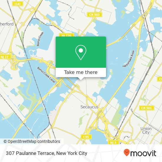 Mapa de 307 Paulanne Terrace, 307 Paulanne Terrace, Secaucus, NJ 07094, USA