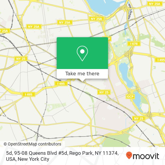 Mapa de 5d, 95-08 Queens Blvd #5d, Rego Park, NY 11374, USA