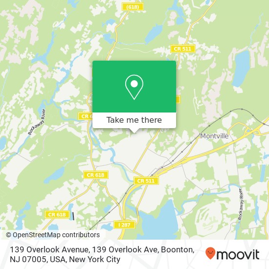 139 Overlook Avenue, 139 Overlook Ave, Boonton, NJ 07005, USA map