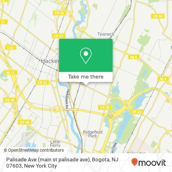 Palisade Ave (main st palisade ave), Bogota, NJ 07603 map