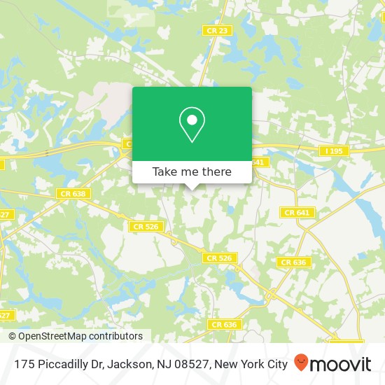 Mapa de 175 Piccadilly Dr, Jackson, NJ 08527