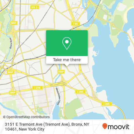 Mapa de 3151 E Tremont Ave (Tremont Ave), Bronx, NY 10461