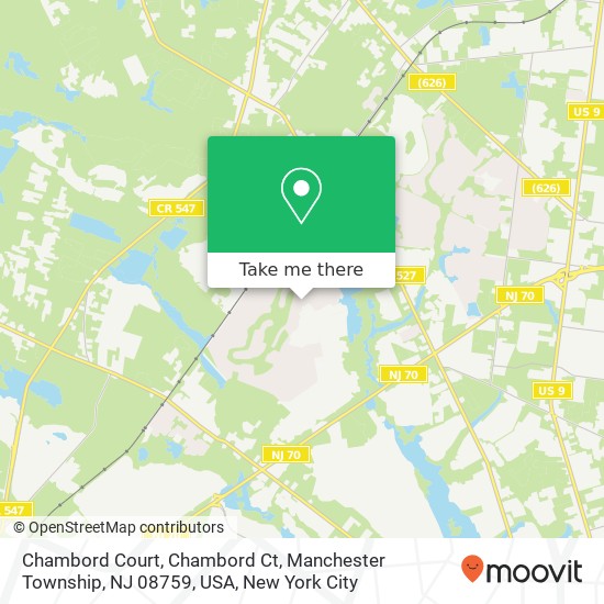 Mapa de Chambord Court, Chambord Ct, Manchester Township, NJ 08759, USA