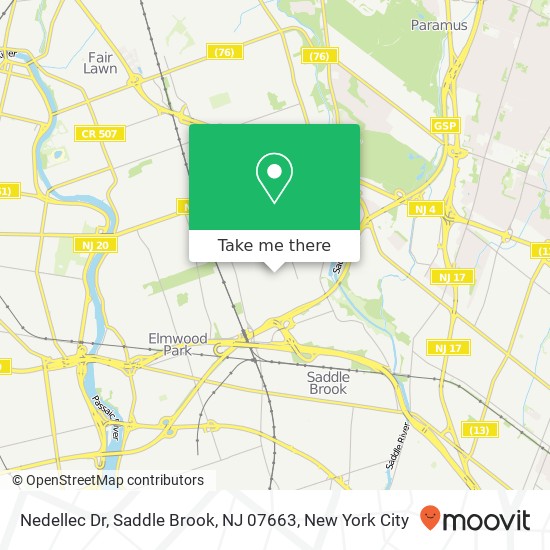 Mapa de Nedellec Dr, Saddle Brook, NJ 07663