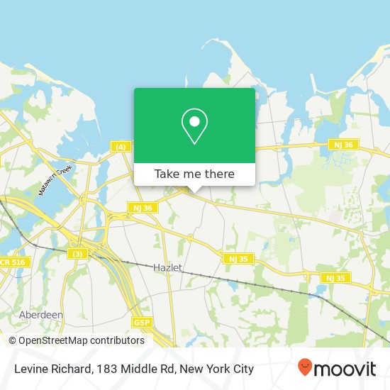 Mapa de Levine Richard, 183 Middle Rd