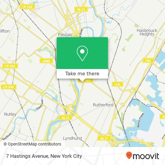 7 Hastings Avenue, 7 Hastings Ave, Rutherford, NJ 07070, USA map